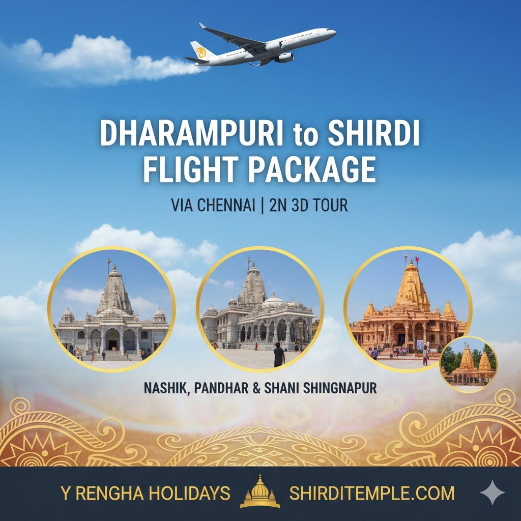 Dharmapuri to Shirdi Flight Package via Chennai | 2N 3D Tour with Nashik, Pandharpur & Shani Shingnapur