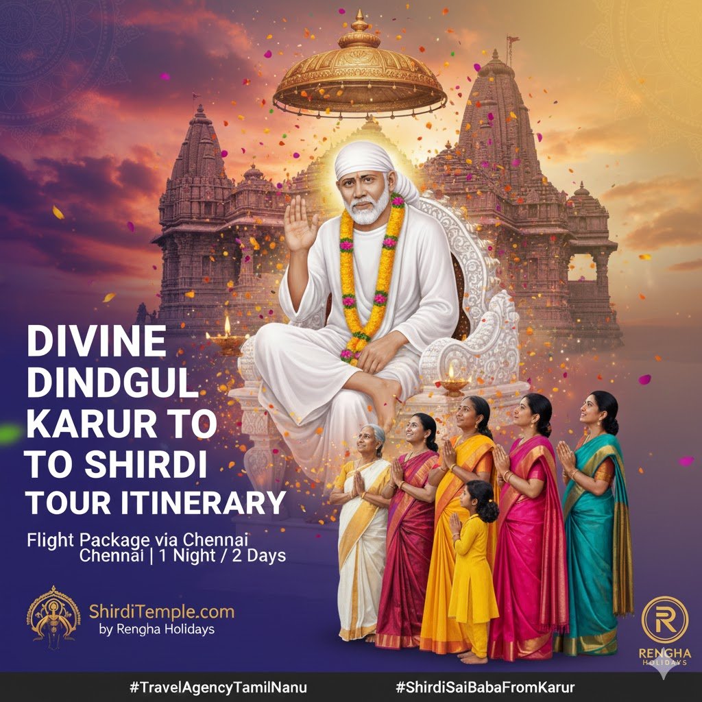 Dindigul to Shirdi Flight Package via Chennai | 2 Days | ShirdiTemple.com by Rengha Holidays