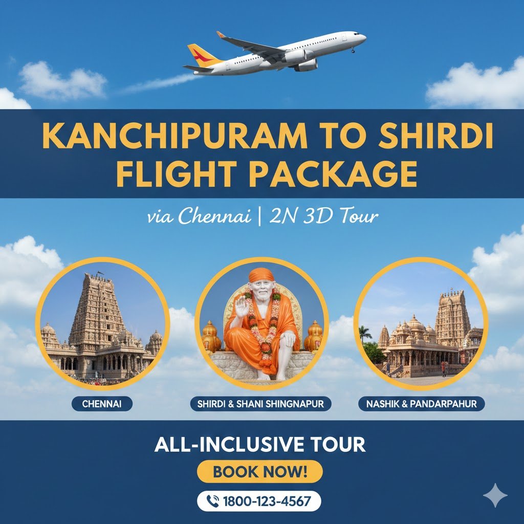 Kanchipuram to Shirdi Flight Package via Chennai | 2N 3D Tour with Nashik, Pandharpur & Shani Shingnapur