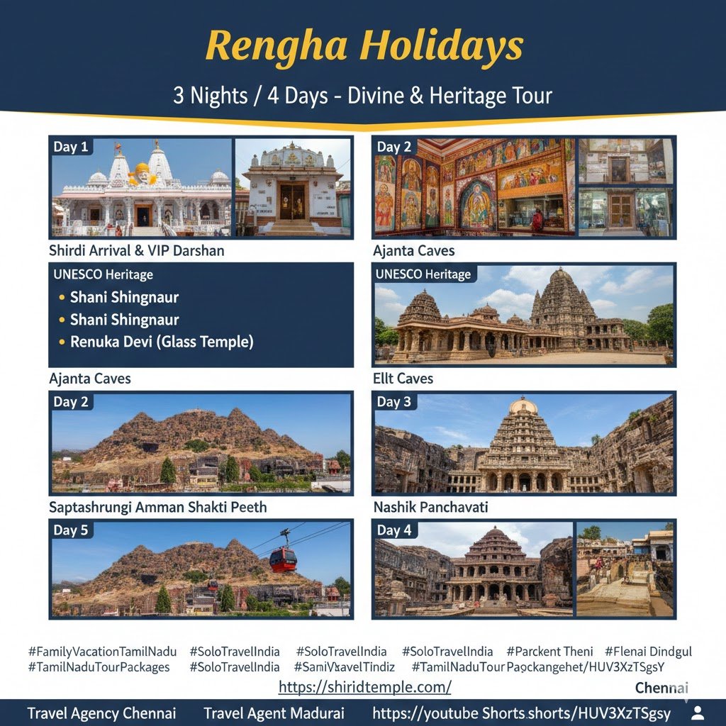Namakkal to Shirdi: 3N/4D Divine Jyotirlinga & Heritage Tour