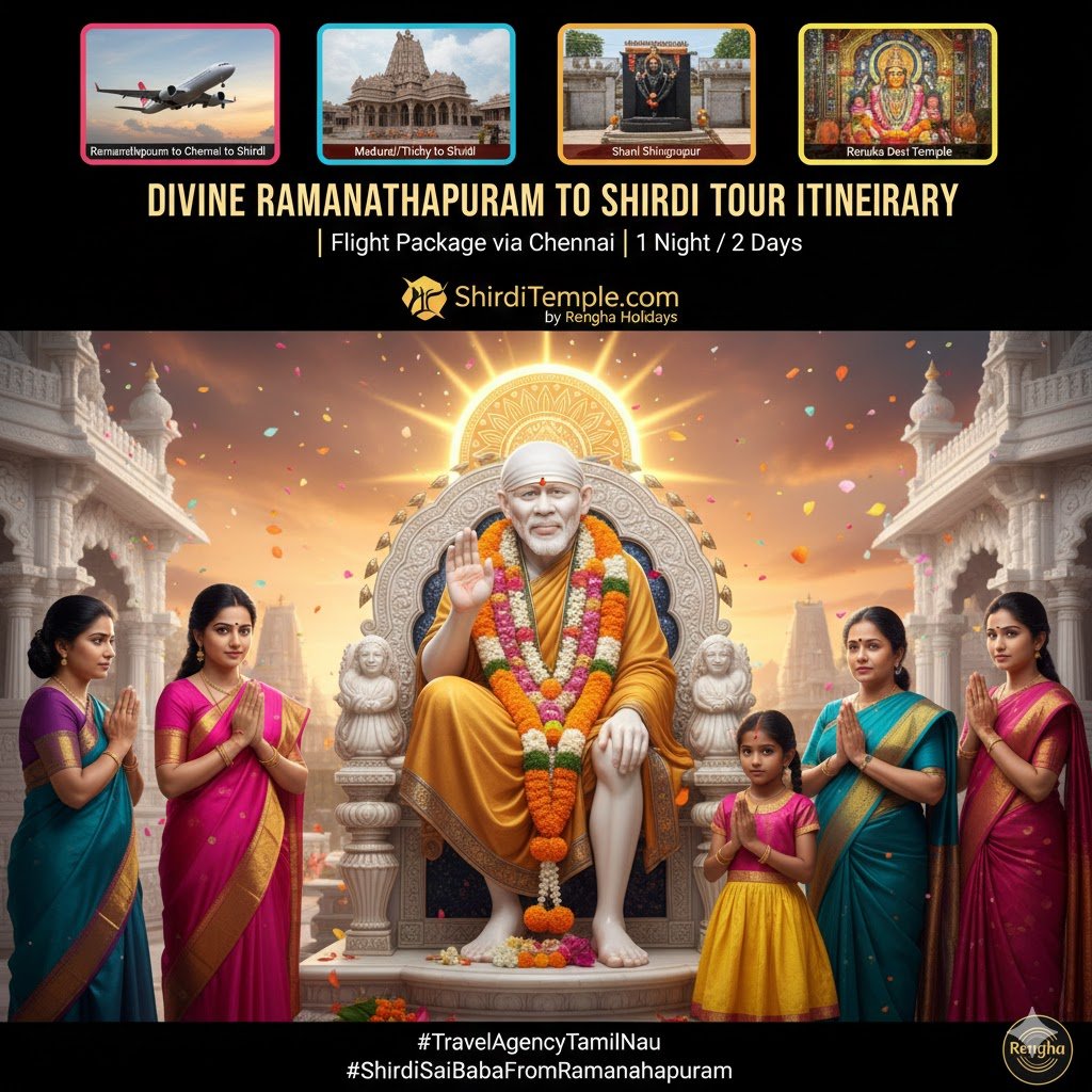 Ramanathapuram to Shirdi Flight Package via Chennai | 2 Days | ShirdiTemple.com by Rengha Holidays