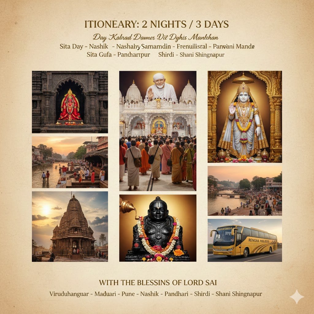 Virudhunagar to Shirdi Flight Package via Chennai | 2N 3D Tour with Nashik, Pandharpur & Shani Shingnapur
