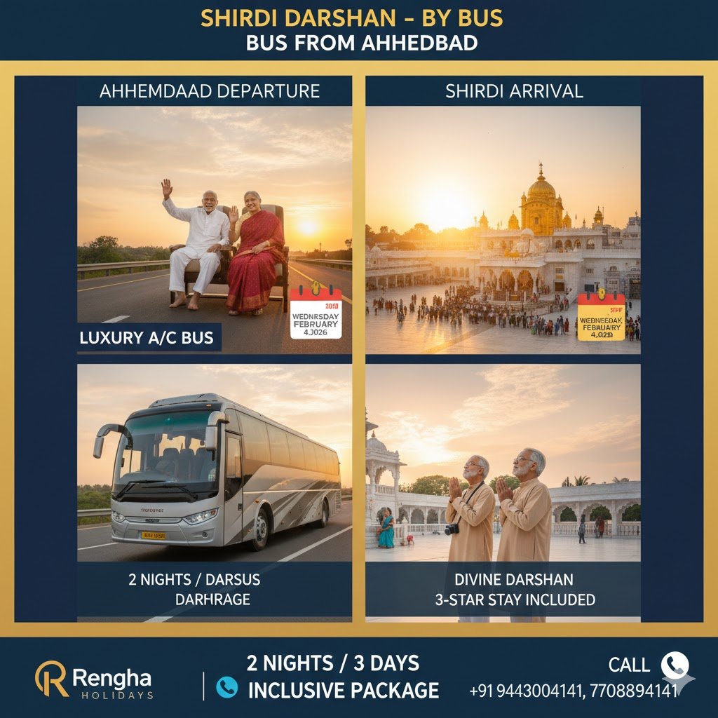 Shirdi Darshan by Bus from Ahmedabad – 2 Nights / 3 Days Spiritual Journey 2026 Edition
