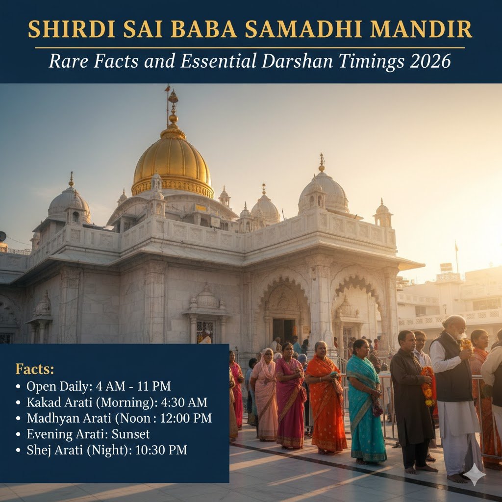 Shirdi Sai Baba Samadhi Mandir: Rare Facts and Essential Darshan Timings 2026
