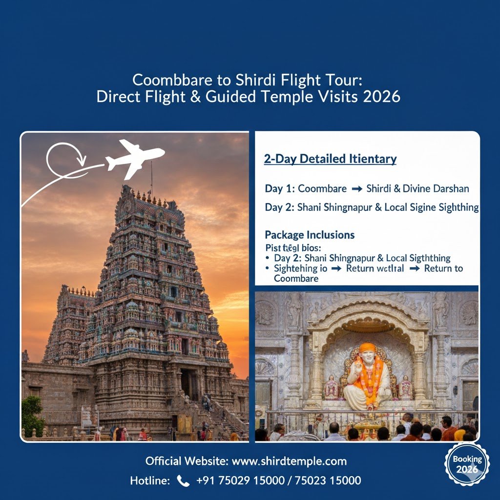 Coimbatore to Shirdi Flight Tour Itinerary: Direct Flight & Guided Temple Visits 2026