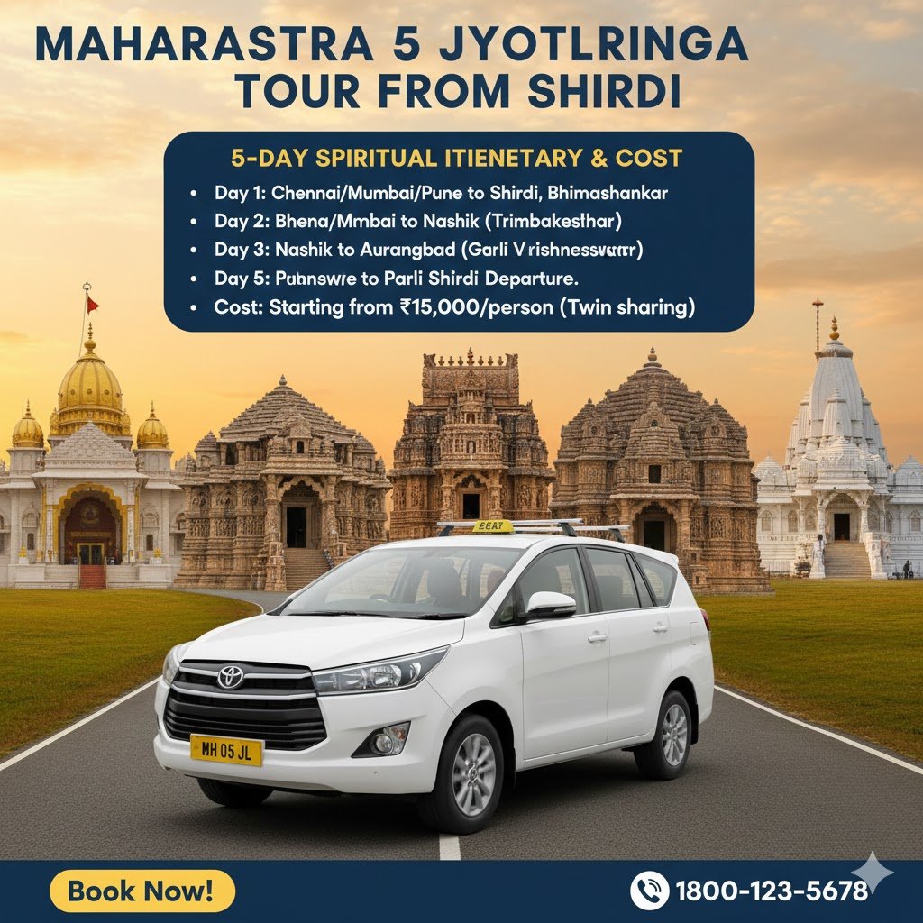 Maharashtra 5 Jyotirlinga Tour from Shirdi: 5-Day Spiritual Itinerary & Cost