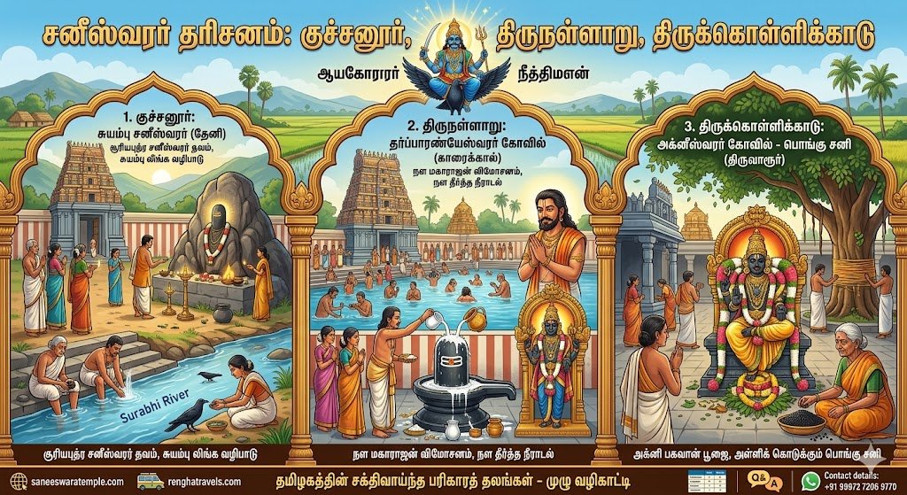3 Powerful Saneeswara Temples Kuchanur, Thirunallar & Thirukollikadu Guide 2026