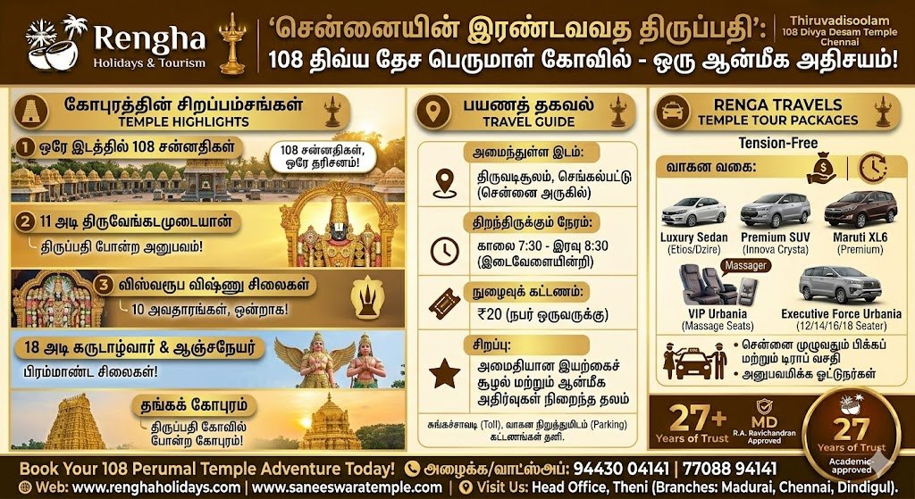 108 Divya Desam Temple Chennai: Guide to Thiruvadisoolam 108 Perumal Temple & Tour Packages!
