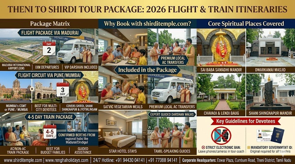 Theni to Shirdi Tour Package 2026 Flight Train Itineraries